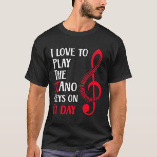Camiseta Graciosa Música De Piano Feliz En El Día Del Pi