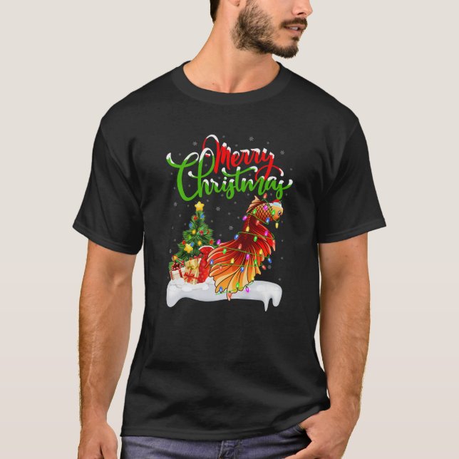 Camiseta Graciosa Navidad Betta Fish Lover (Anverso)