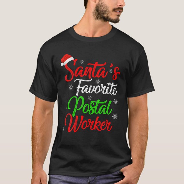 Camiseta Graciosa Navidad de la trabajadora postal favorita (Anverso)