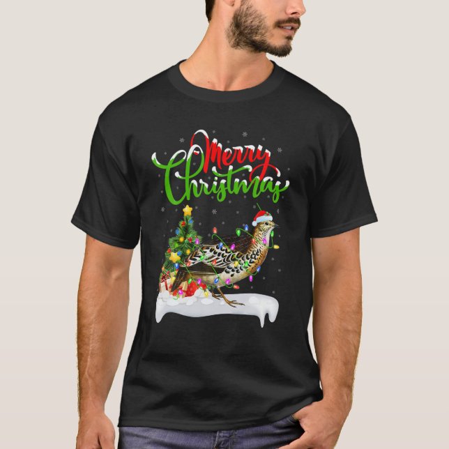 Camiseta Graciosa Navidad de Quail Bird Lover Xmas (Anverso)