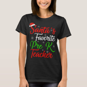 Camiseta Graciosa Navidad de Santa Claus, profesora preesco