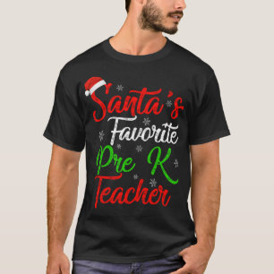 Camiseta Graciosa Navidad de Santa Claus, profesora preesco