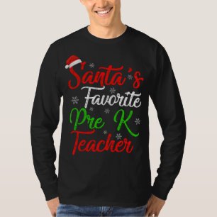 Camiseta Graciosa Navidad de Santa Claus, profesora preesco