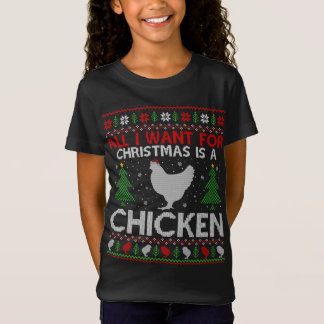 Camiseta Graciosa Navidad en el pollo con amante de la Navi