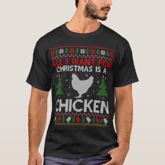 Camiseta Graciosa Navidad en el pollo con amante de la Navi