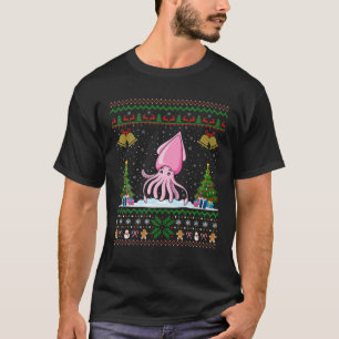 Camiseta Graciosa Navidad en Squid Xmas Gift Santa Hat