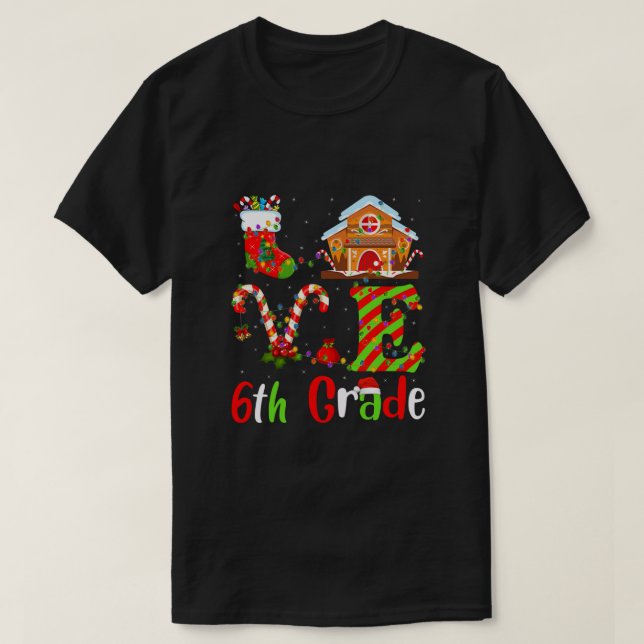 Camiseta Graciosa Navidad en Xmas Encendiendo Amor 6° Grado (Diseño del anverso)