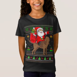 Camiseta Graciosa Navidad Santa Riendo Cristo de perro sang
