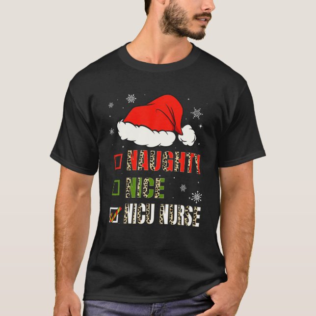 Camiseta Graciosa niñita NICU Navidades de enfermería Pajam (Anverso)