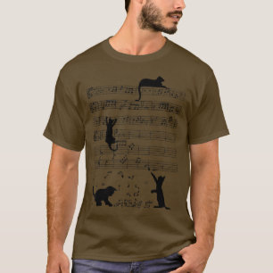 Camiseta Graciosa nota musical de chapa de escalada de gato