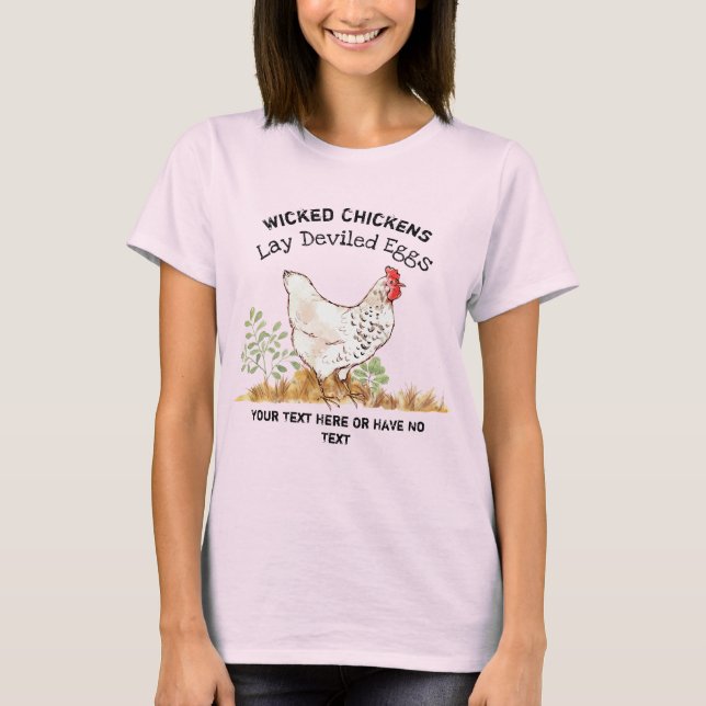 Camiseta Graciosa Novedad de huevos de pollo en granja de S (Anverso)