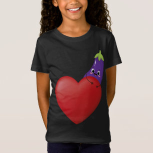 Camiseta Graciosa Oberenjena Con Vega Vegetable De Fruta De