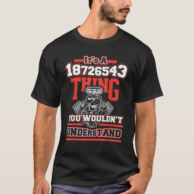 Camiseta Graciosa Orden de disparo del motor V8 18726543 T  (Anverso)