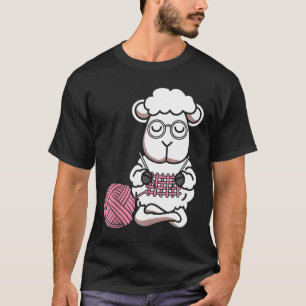 Camiseta Graciosa Oveja De Punto Para Los Tejidos