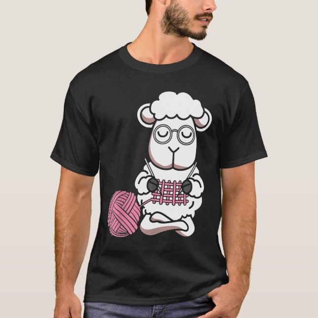 Camiseta Graciosa Oveja De Punto Para Los Tejidos (Anverso)