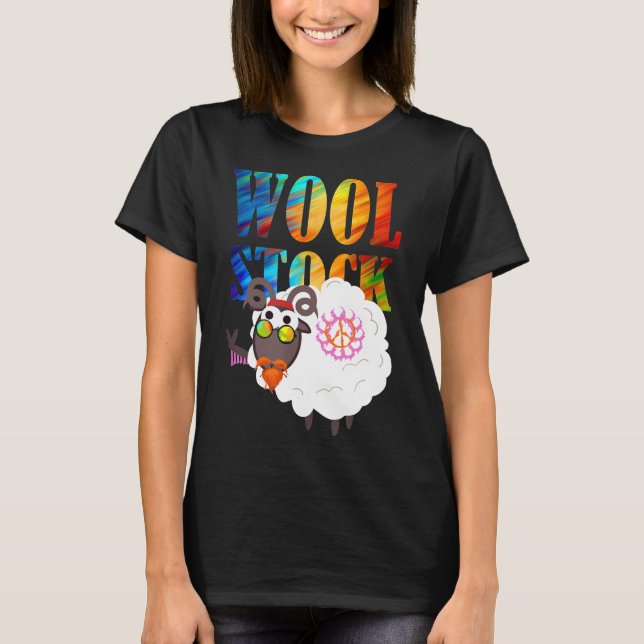 Camiseta Graciosa Oveja Hippy Woolstock para espineros de m (Anverso)