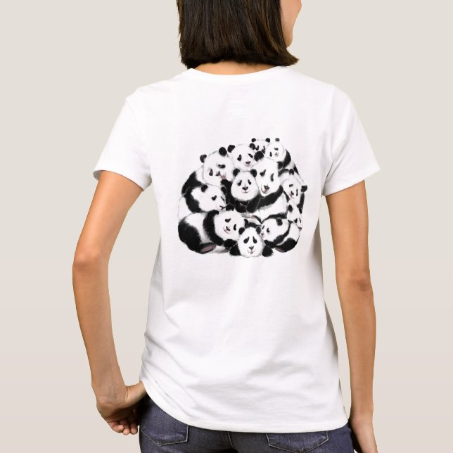 Camiseta Graciosa Panda T-Shirt Happy Family Pandas (Reverso)