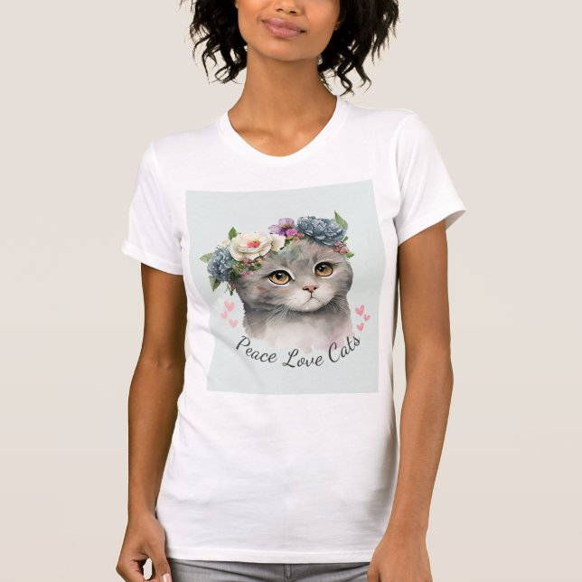 Camiseta graciosa para gatos amantes (Anverso)