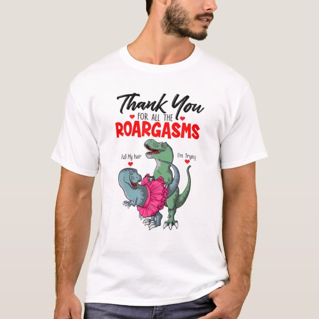 Camiseta Graciosa Pareja De Dinosaurios Gracias Por Todos L (Anverso)