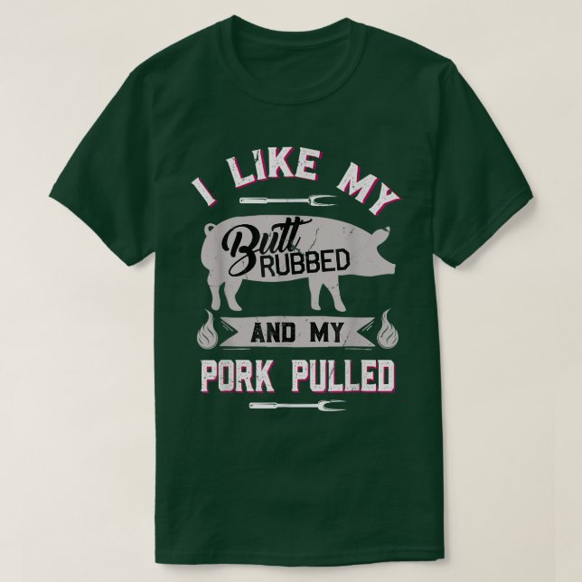 Camiseta Graciosa parrillada de barbacoa cerdo descargado (Diseño del anverso)