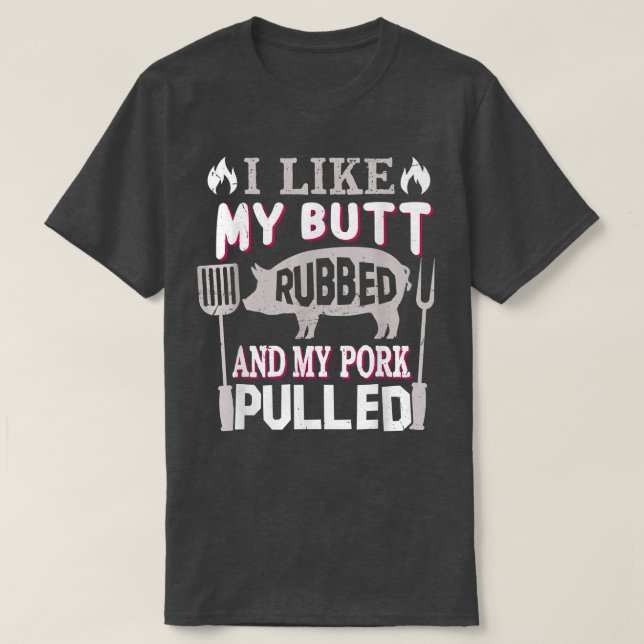 Camiseta Graciosa parrillada de barbacoa de cerdo (Diseño del anverso)