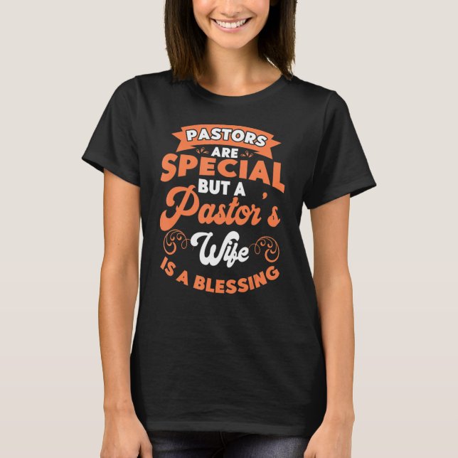 Camiseta Graciosa pastora esposa agradecida predicadora Chr (Anverso)