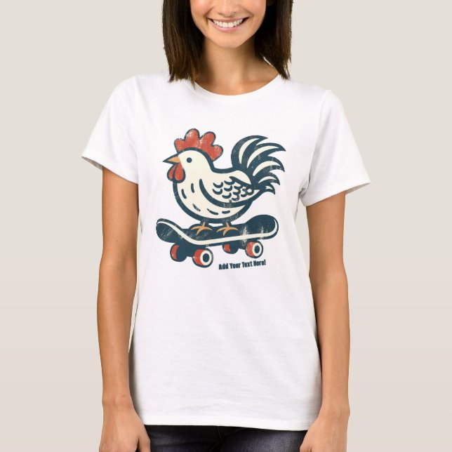 Camiseta Graciosa patineta de patinaje personalizado (Anverso)