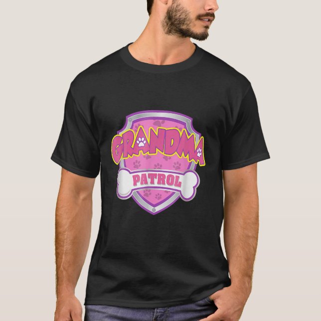 Camiseta Graciosa Patrulla De Abuelas - Perro Mamá, Papá Pa (Anverso)