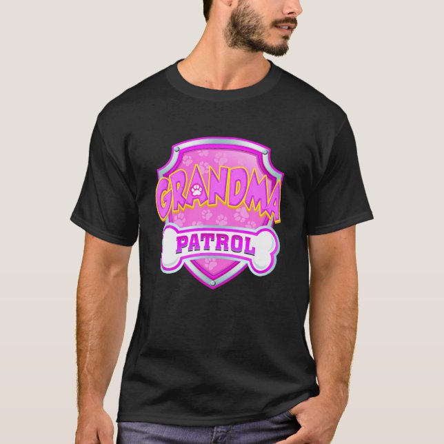 Camiseta Graciosa Patrulla De Abuelas - Perro Mamá, Papá Pa (Anverso)