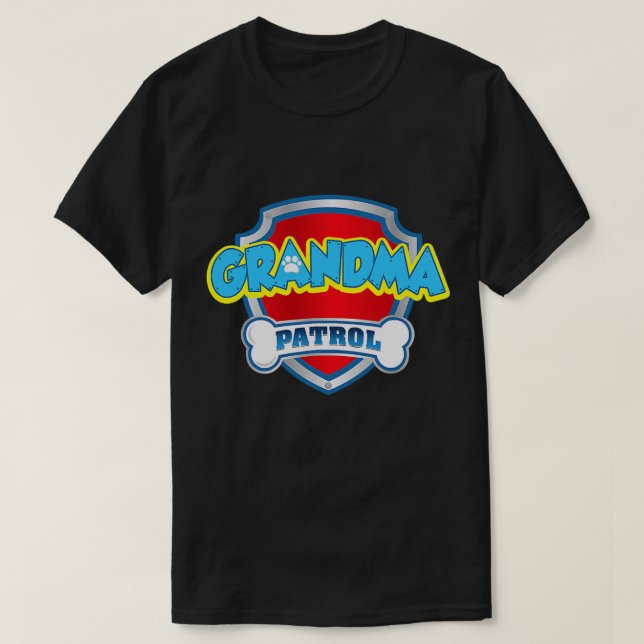 Camiseta Graciosa Patrulla De Abuelas - Perro Mamá, Papá Pa (Diseño del anverso)