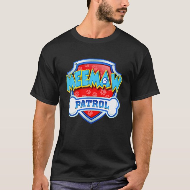 Camiseta Graciosa Patrulla De Meemaw - Perro Mamá, Papá Par (Anverso)