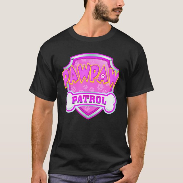 Camiseta Graciosa Patrulla De Pawpaw Perro Mamá, Papá Para  (Anverso)