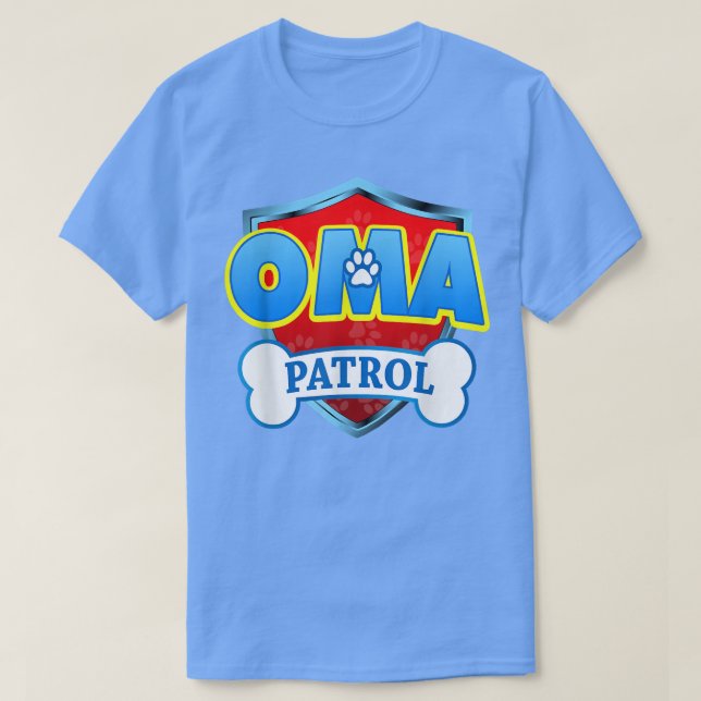 Camiseta Graciosa Patrulla Oma - Perro Mamá, Papá Para Homb (Diseño del anverso)