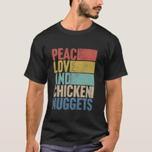 Camiseta Graciosa Paz Retro Amor Y Nuggets De Pollo Con Cam