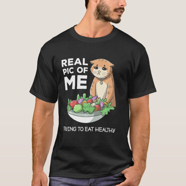 Camiseta Graciosa pérdida de peso de gatos dietéticos Gimna (Anverso)