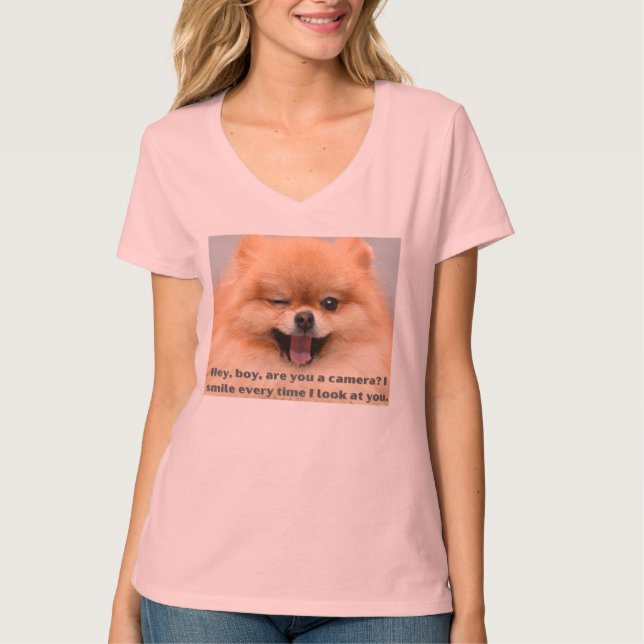 Camiseta Graciosa Perro Imprimir - Hey chico (Anverso)