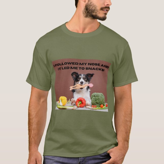 Camiseta Graciosa Perro Imprimir Seguí Mi Nariz (Anverso)