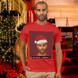 Camiseta Graciosa personalizado Xmas. Foto del gorra de San