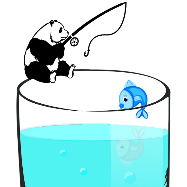 Camiseta Graciosa Pesca De Panda En Un Vaso De Agua (Subido por el creador)