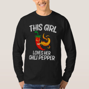 Camiseta Graciosa Pimienta De Chili Para Chicas Niños Flamí