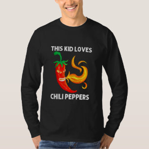 Camiseta Graciosa Pimienta De Chili Para Niños Chicos Flama