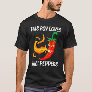 Camiseta Graciosa Pimienta De Chili Para Niños Chinos Rojo 
