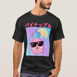 Camiseta Graciosa piña japonesa Kawaii retro 90 con sol