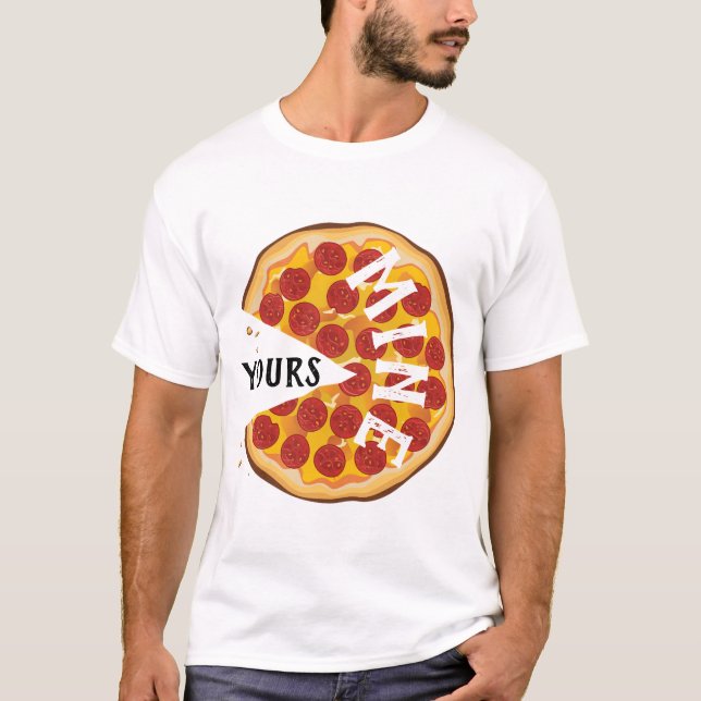 Camiseta Graciosa pizza de pepperoni lindo fiesta de comida (Anverso)
