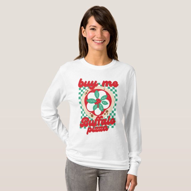 Camiseta Graciosa pizza italiana vintage Comprarme Búfalo P (Anverso completo)