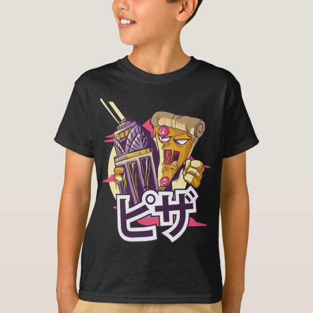 Camiseta Graciosa pizza-Kong - comida divertidísima. (Anverso)