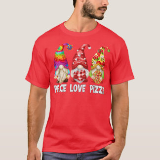 Camiseta Graciosa Pizza Lover Hippie Gnome Para Mujeres Pea