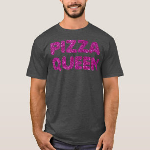 Camiseta Graciosa pizza reina Purpurina púrpura 271