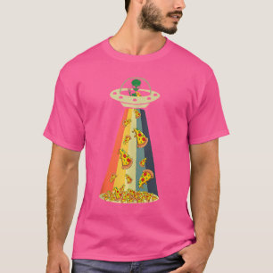 Camiseta Graciosa Pizza Ufo Alien Comer Pizza A Ufo Extrate
