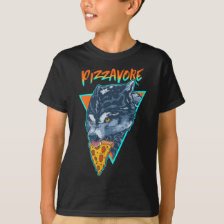 Camiseta Graciosa Pizzavore Pizza Lover Pun Wolf Retro 90 V